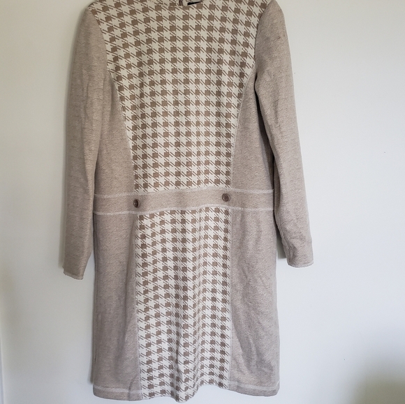 Worth Dresses & Skirts - Worth New York Sweater Dress Tan Wool Blend Lagen Size 12 Cream Tan Maxi